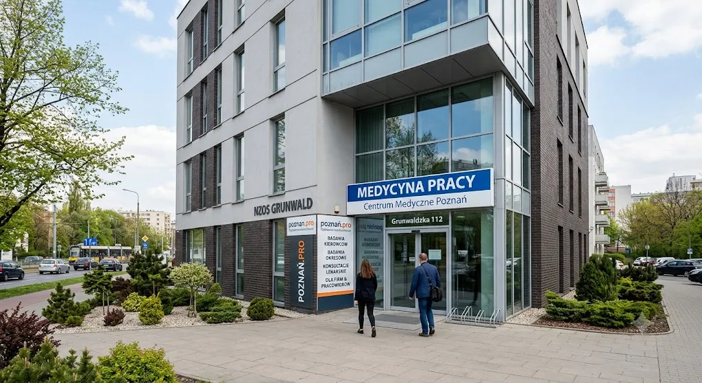 Budynek centrum medycyny pracy w Poznaniu, badania okresowe dla pracowników i kierowców